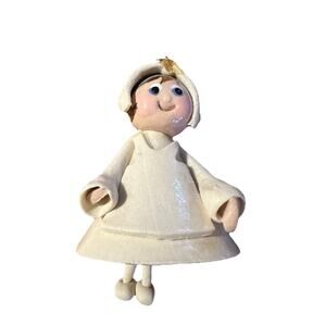 1982 Tempo Craft Lady Bell Ornament Made in USA Ceramic Vintage 3” – Small Flaw